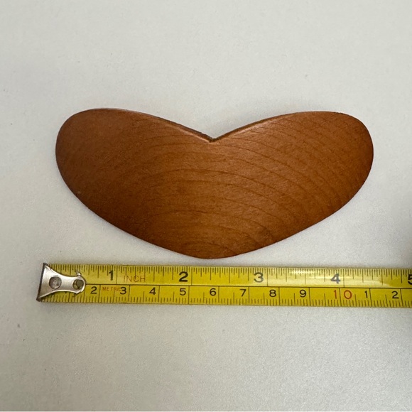 Handmade Wood Hair Barrette Clip Heart Wood No Glue, Screwed Into Wooden Heart - Picture 8 of 10